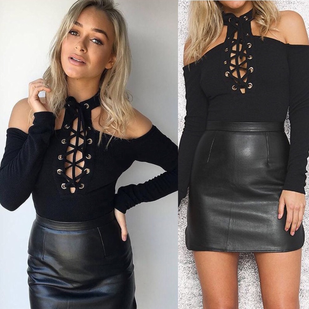⚠️CLOSEOUT! Mora lace-up bodysuit